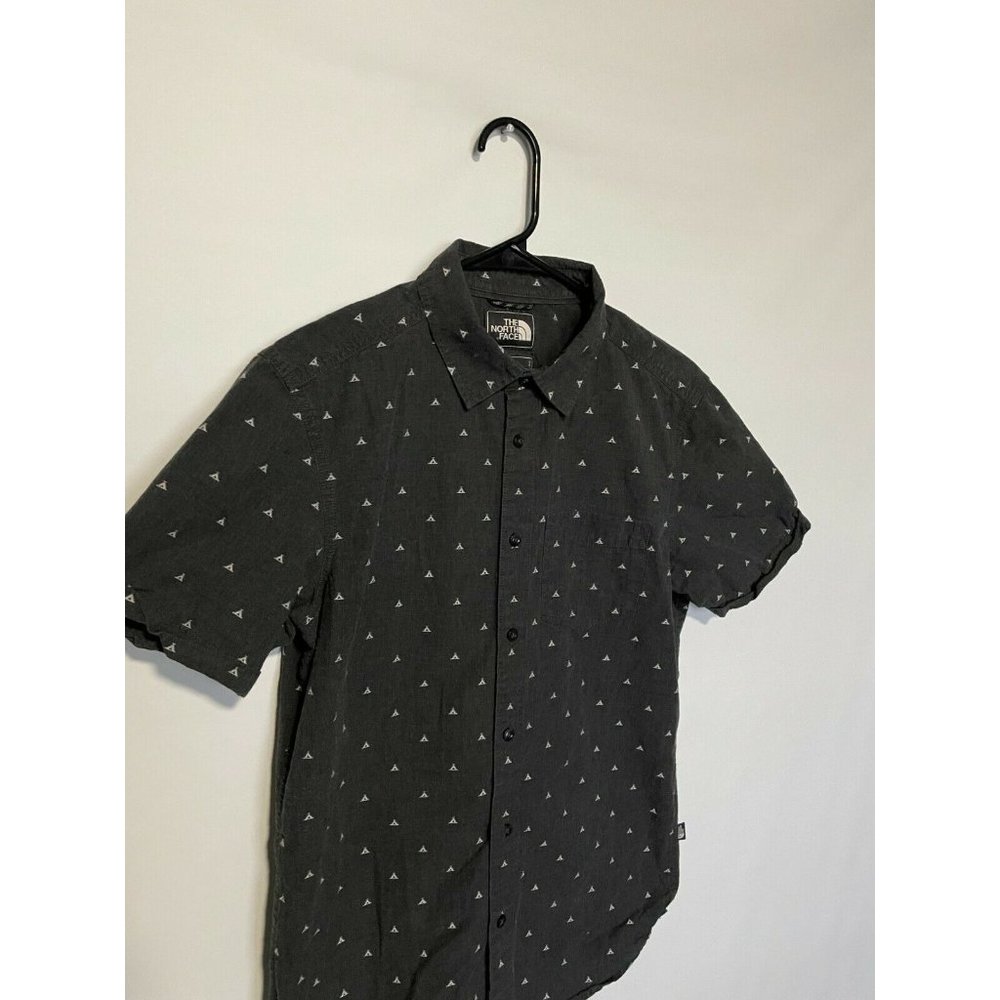 The North Face Shirt Short Sleeve Gray Geometric Outdoor Hiking Small - Picture 2 of 8